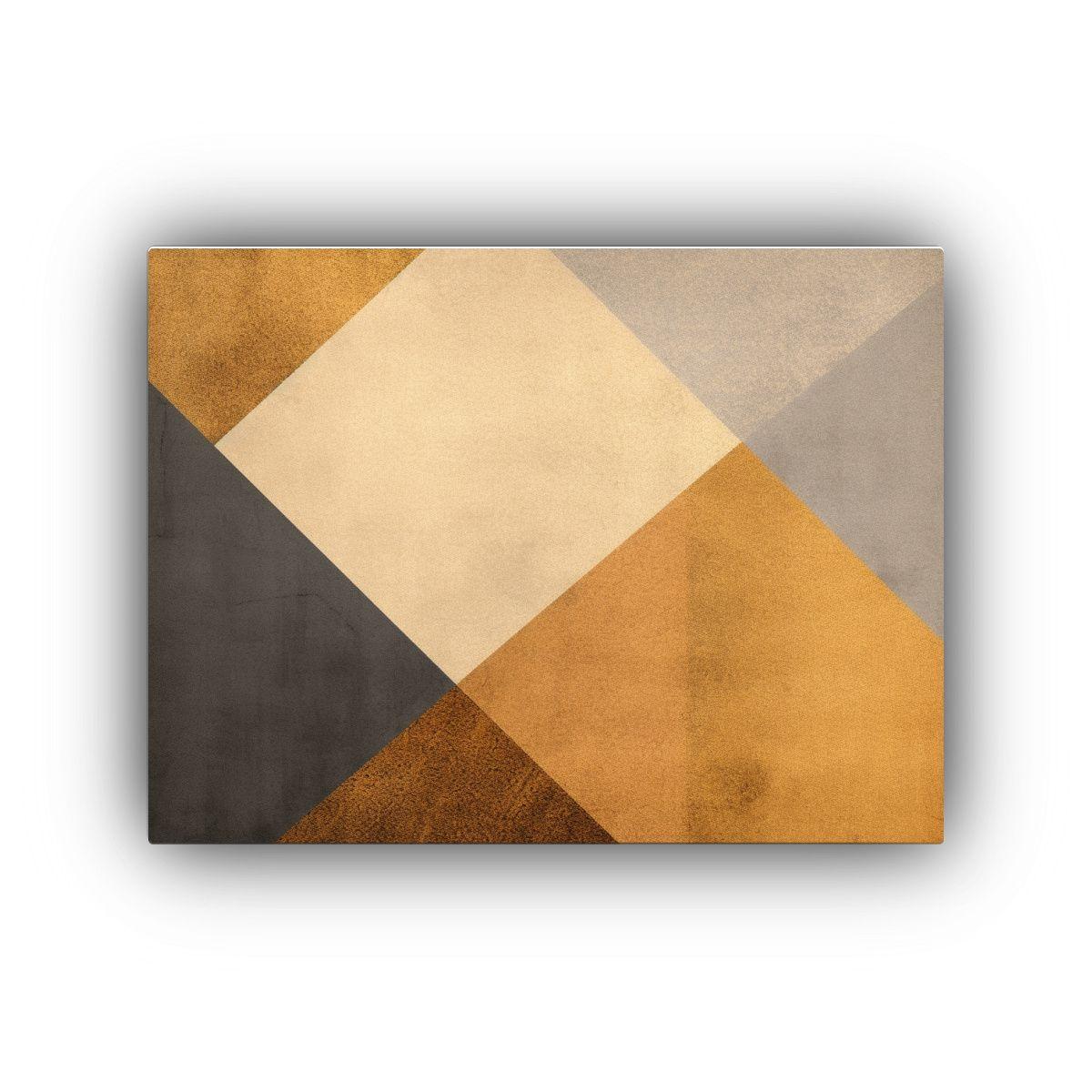 Pintura De Pared Geométrica En Tonos Cálidos Multicolor 90x60cm-0