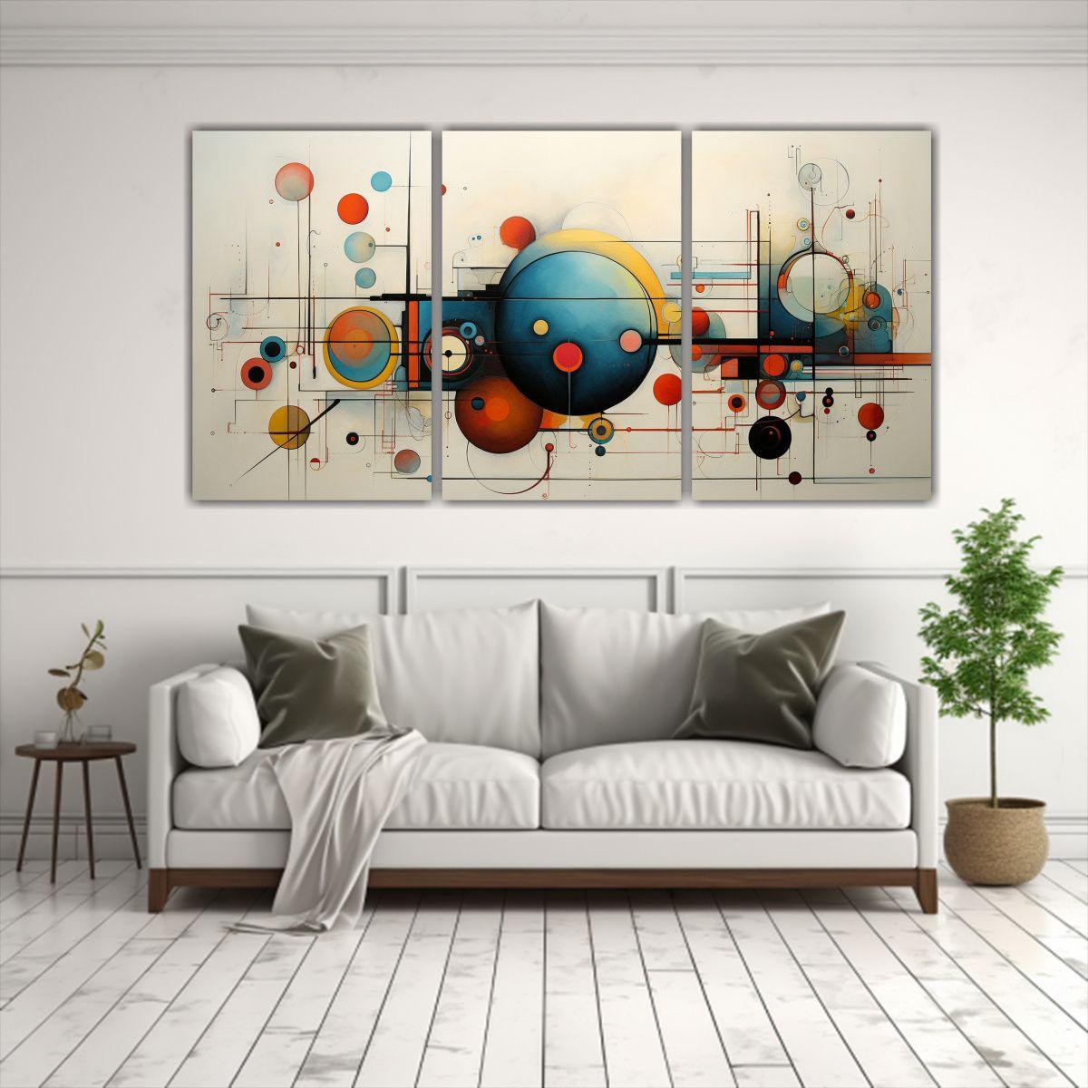 Cuadros Abstractos De Madera Con Diseño De 90x45 Cm-2