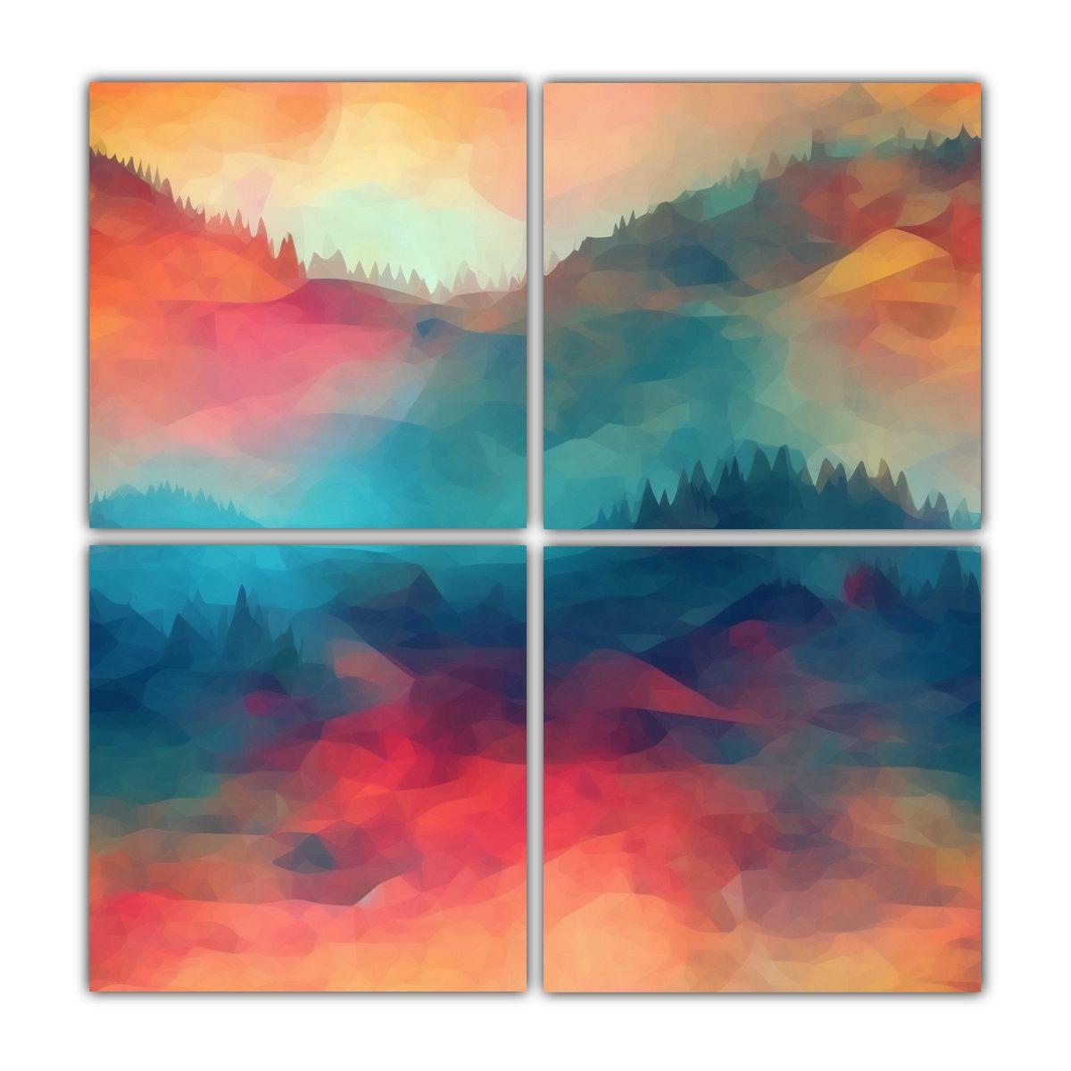 Pinturas Decorativas Abstractas De Paisajes 160x160 Cm-0