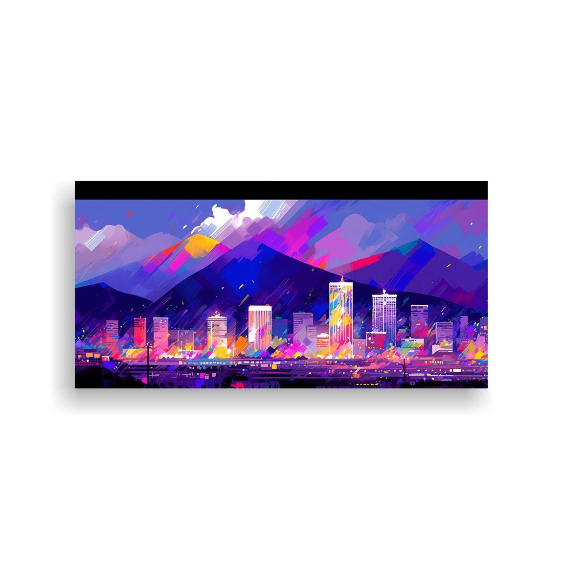 Cuadro Abstracto Santiago Chile En Colores 120x60cm-0
