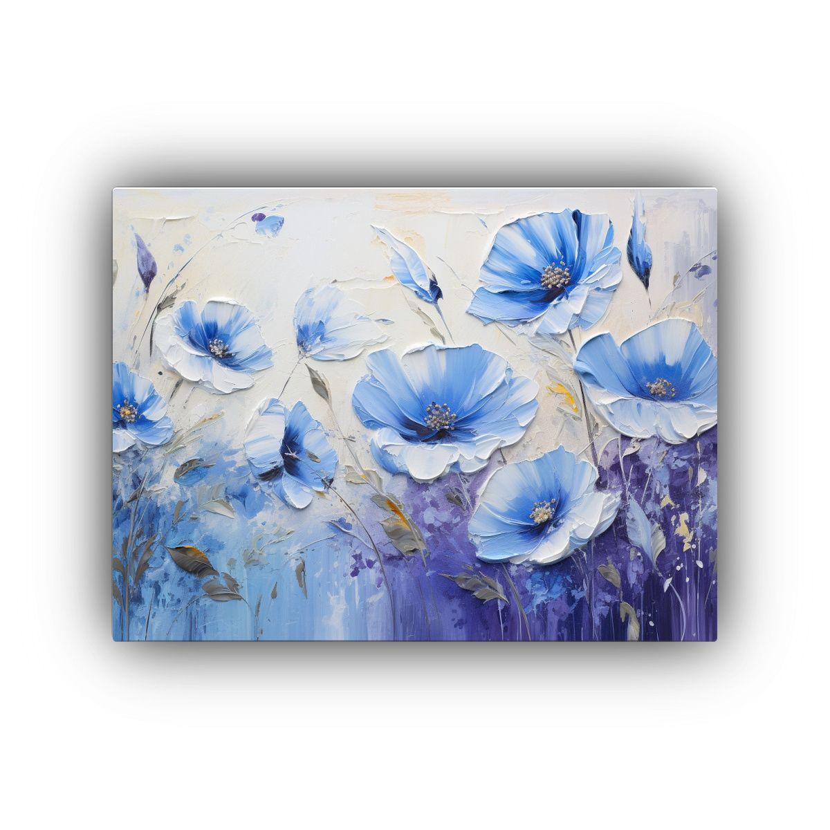 Pintura En Lienzo Estilo Vanguardia Minimalista De Flores Az 75x50cm-0