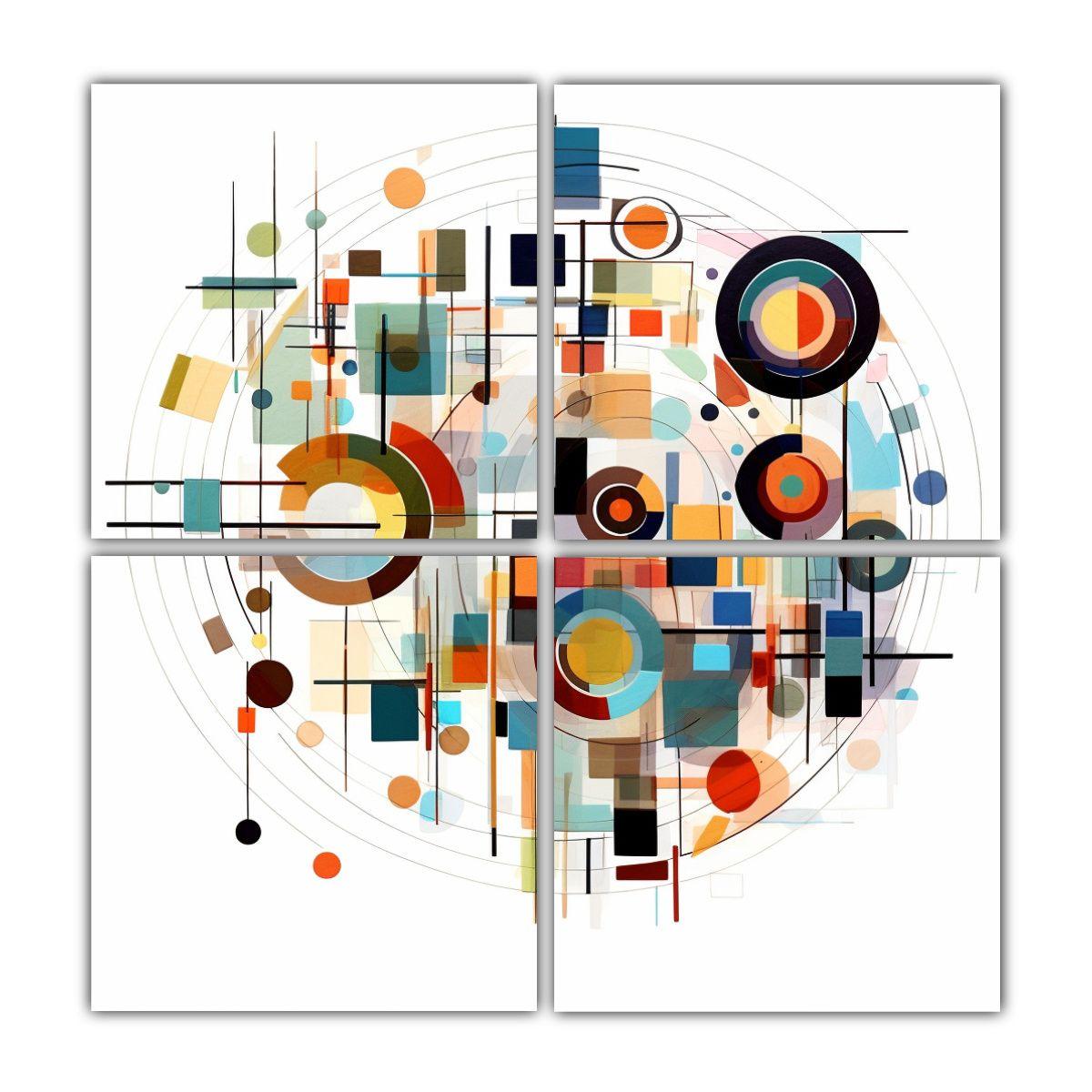 Cuadros Abstracción Composición Dinámica 180x180 Cm-0