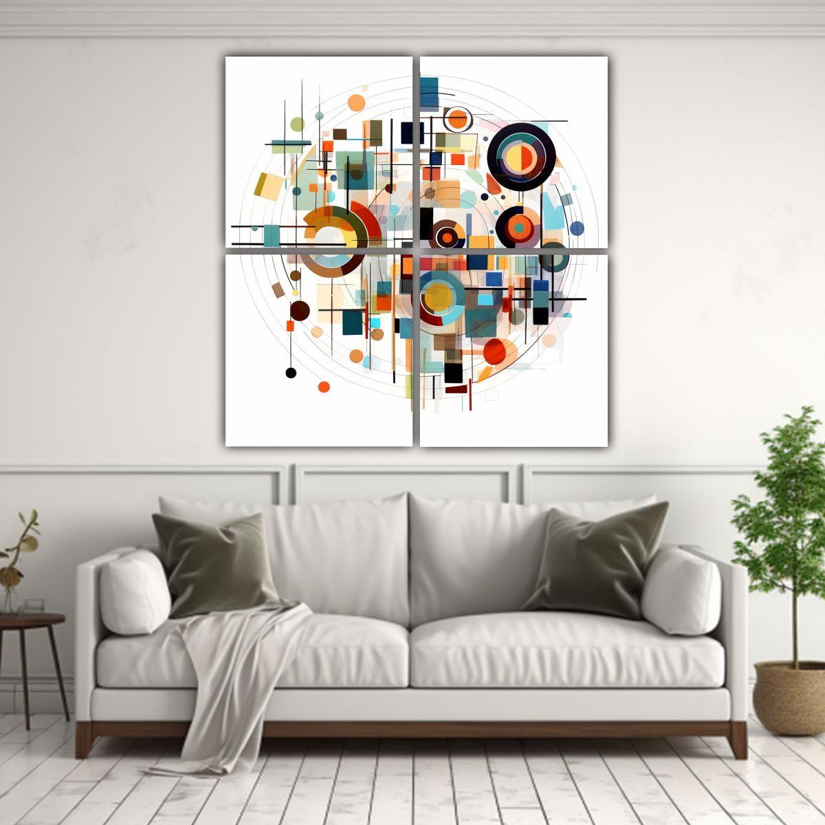 Cuadros Abstracción Composición Dinámica 180x180 Cm-2