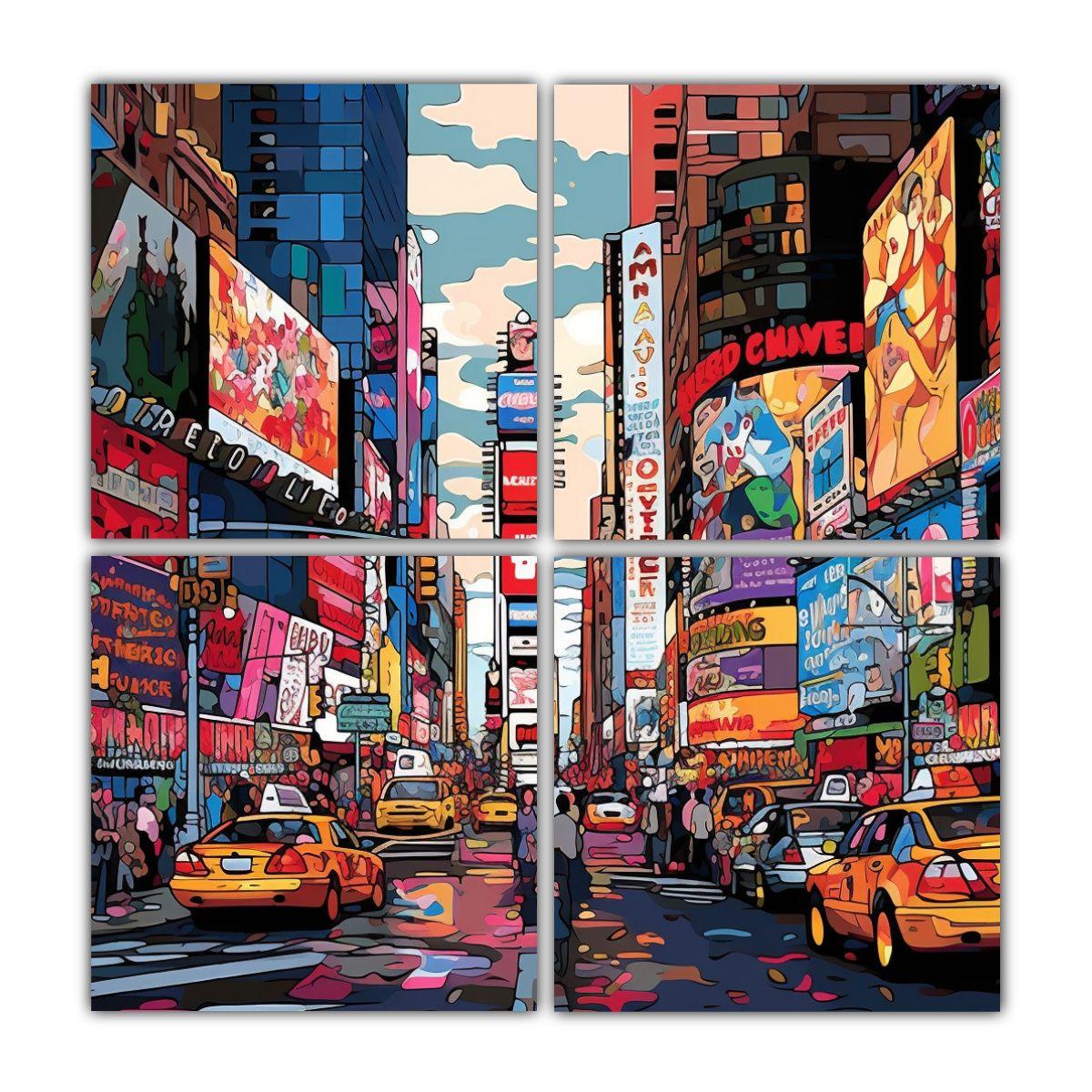 Cuadros Inspiración Simétrica Estilo Caricatura 80x80 Cm-0