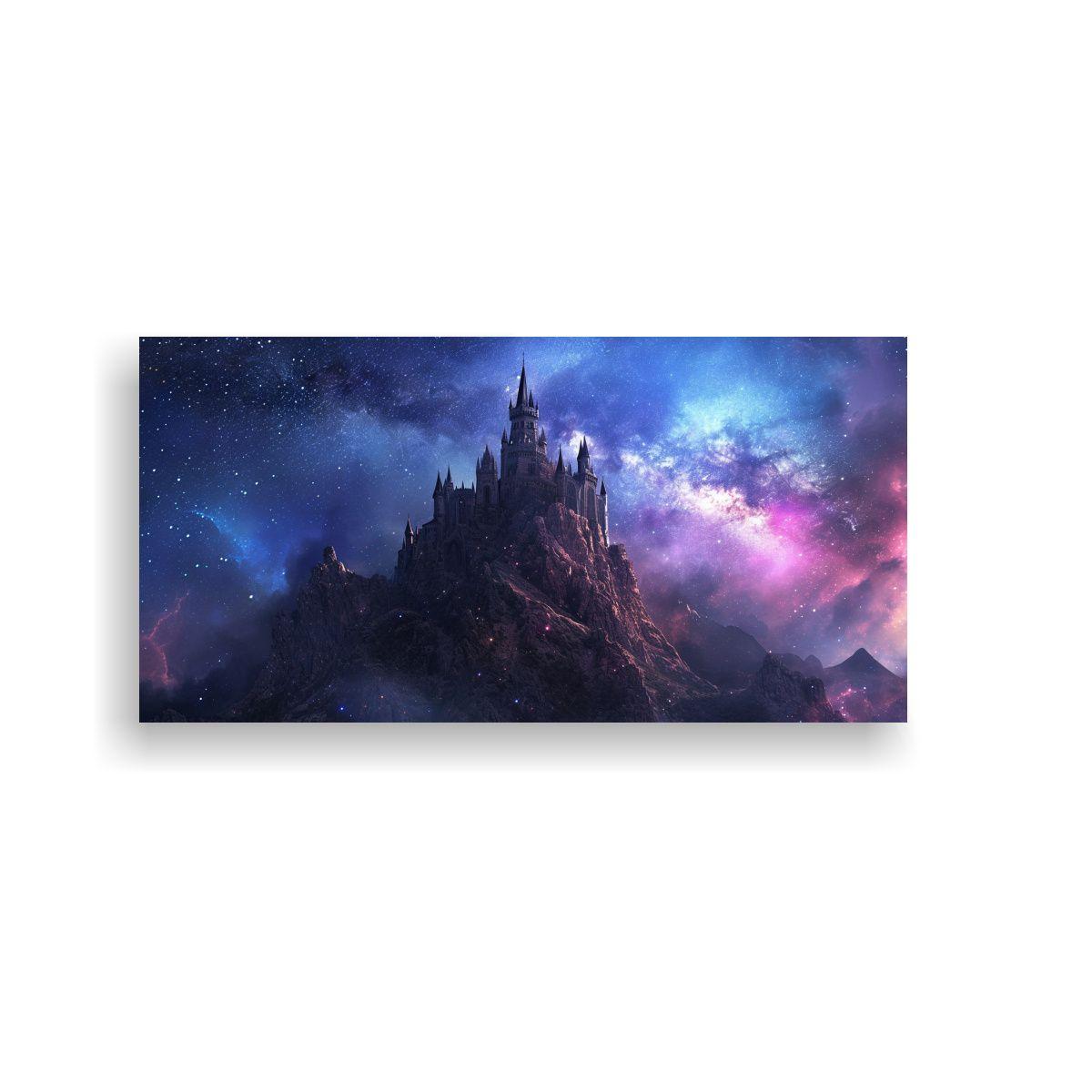 Cuadro Abstracto Clásico Noche Azul Castillo 120x60cm-0