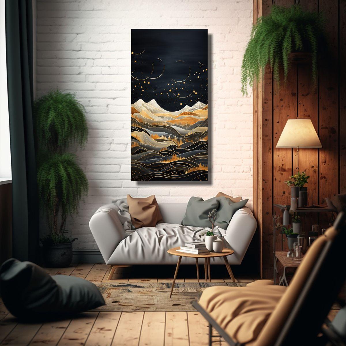 Arte Inspiración Mágico: Paisaje De Montaña 40x80cm-2