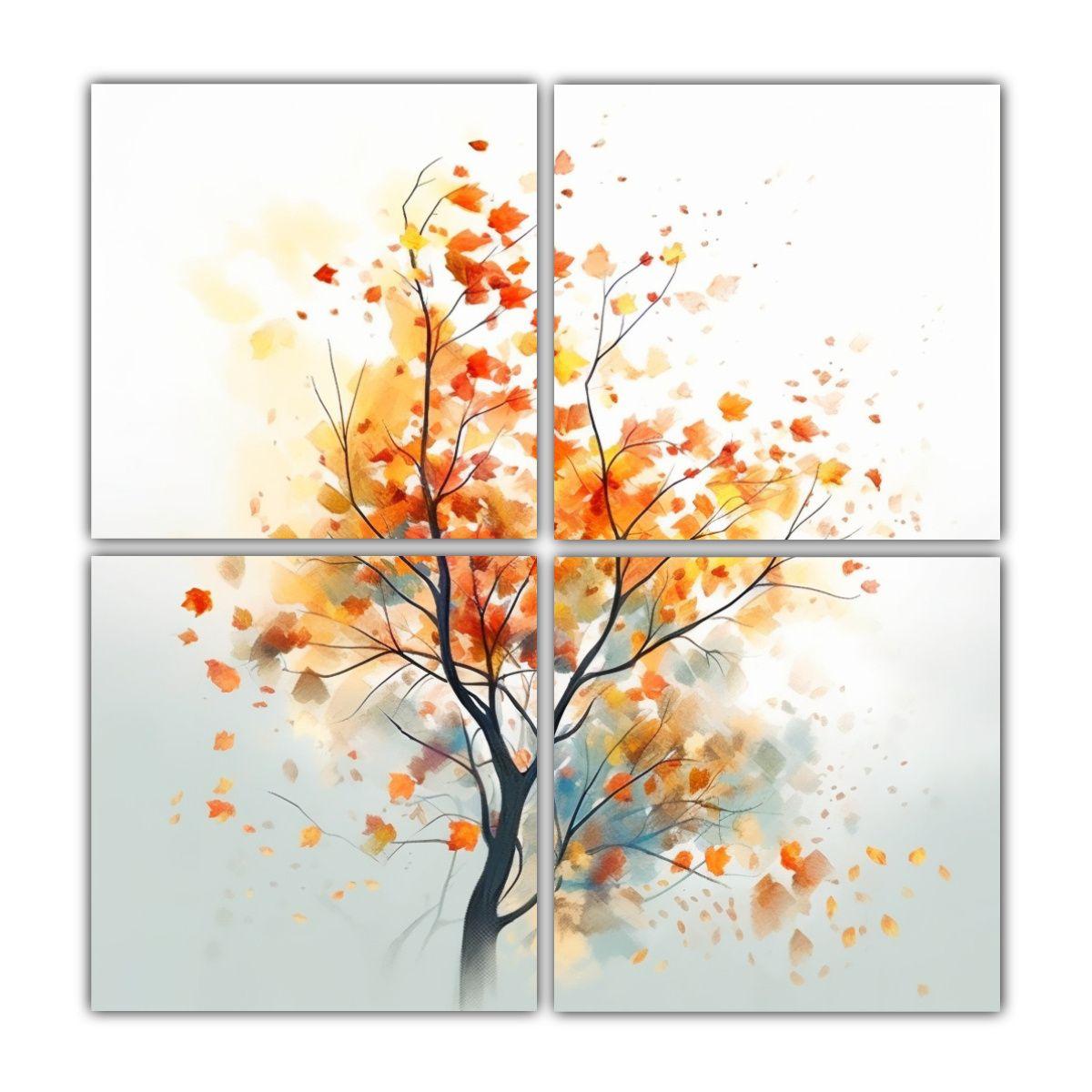 Pintura Cuatro Lienzos Imagen Modernidad 85, 200x200 Cm-0