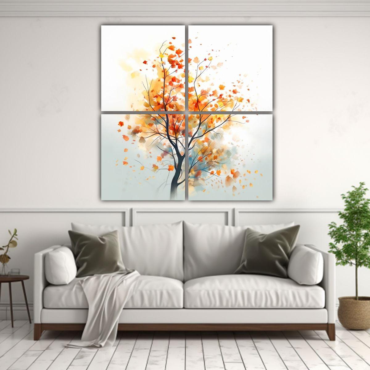 Pintura Cuatro Lienzos Imagen Modernidad 85, 200x200 Cm-2