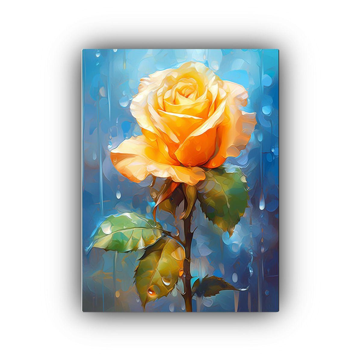 Cuadro Vertical Estilo Anatol De Una Rosa 60x90 Cm-0