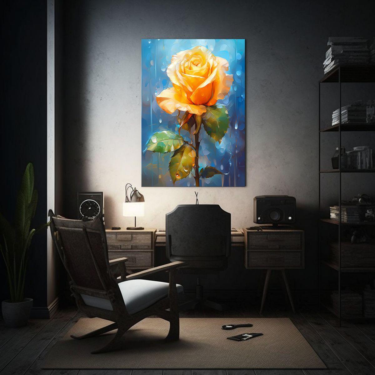 Cuadro Vertical Estilo Anatol De Una Rosa 60x90 Cm-2