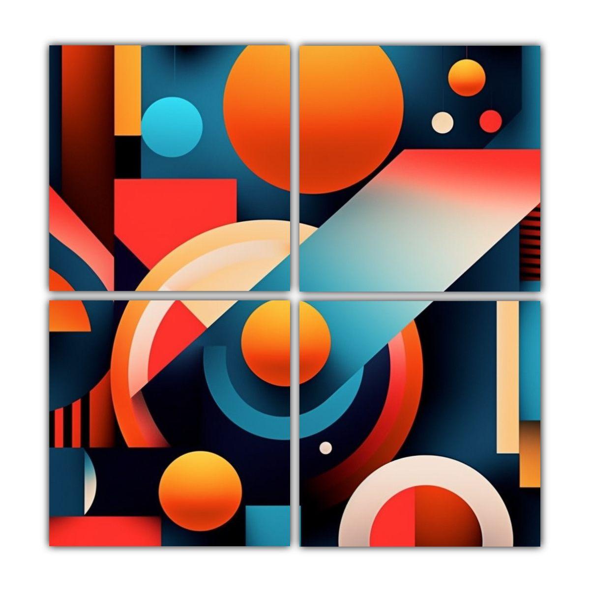 Cuadros Intensidad Abstracta Con Geometría 200x200 Cm-0