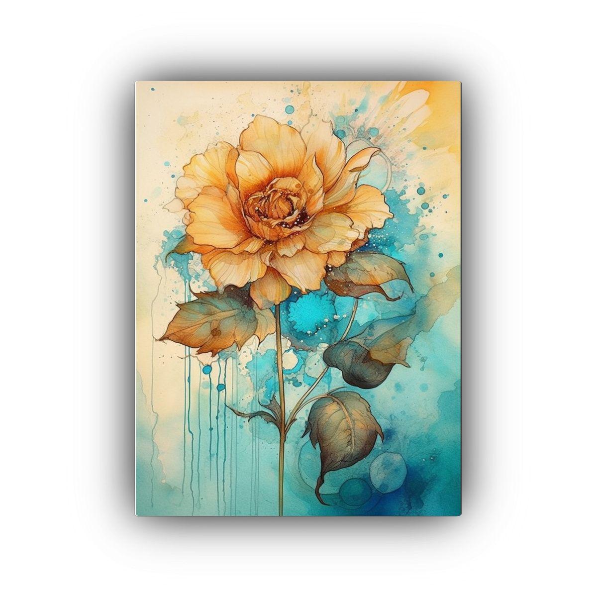 Cuadro Floral Inspirador Con Colores Vibrantes 50x75cm-0