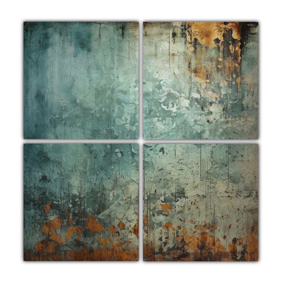 4 Cuadros De Tela Creativa Estilo Street Art 160x160 Cm-0