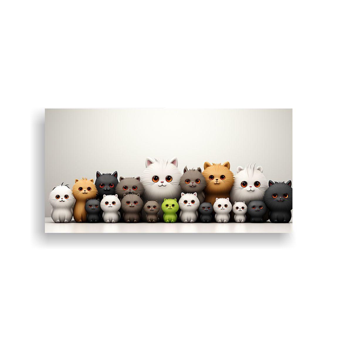 Cuadro Inspirador Poder Gatos Y Niños: Línea 140x70cm-0
