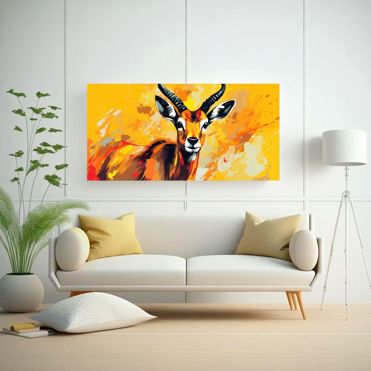 Pintura Expresa Clásico: Antílope Amarillo Neo 100x50cm-2