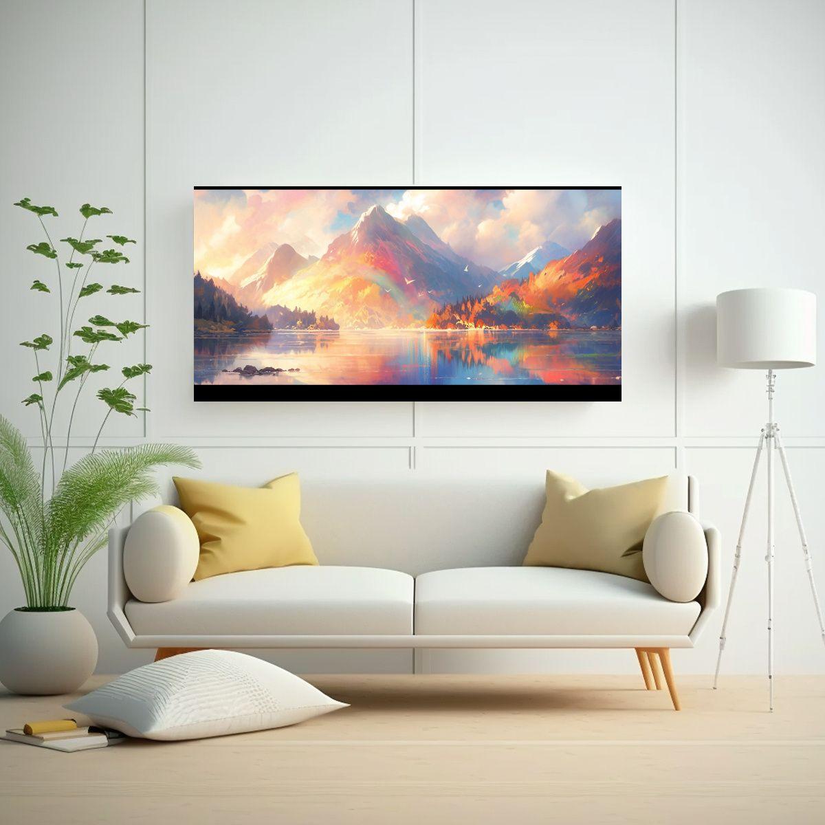 Pinturas Para Decorar Cuarto Con Colores Arcoíris 100x50cm-2