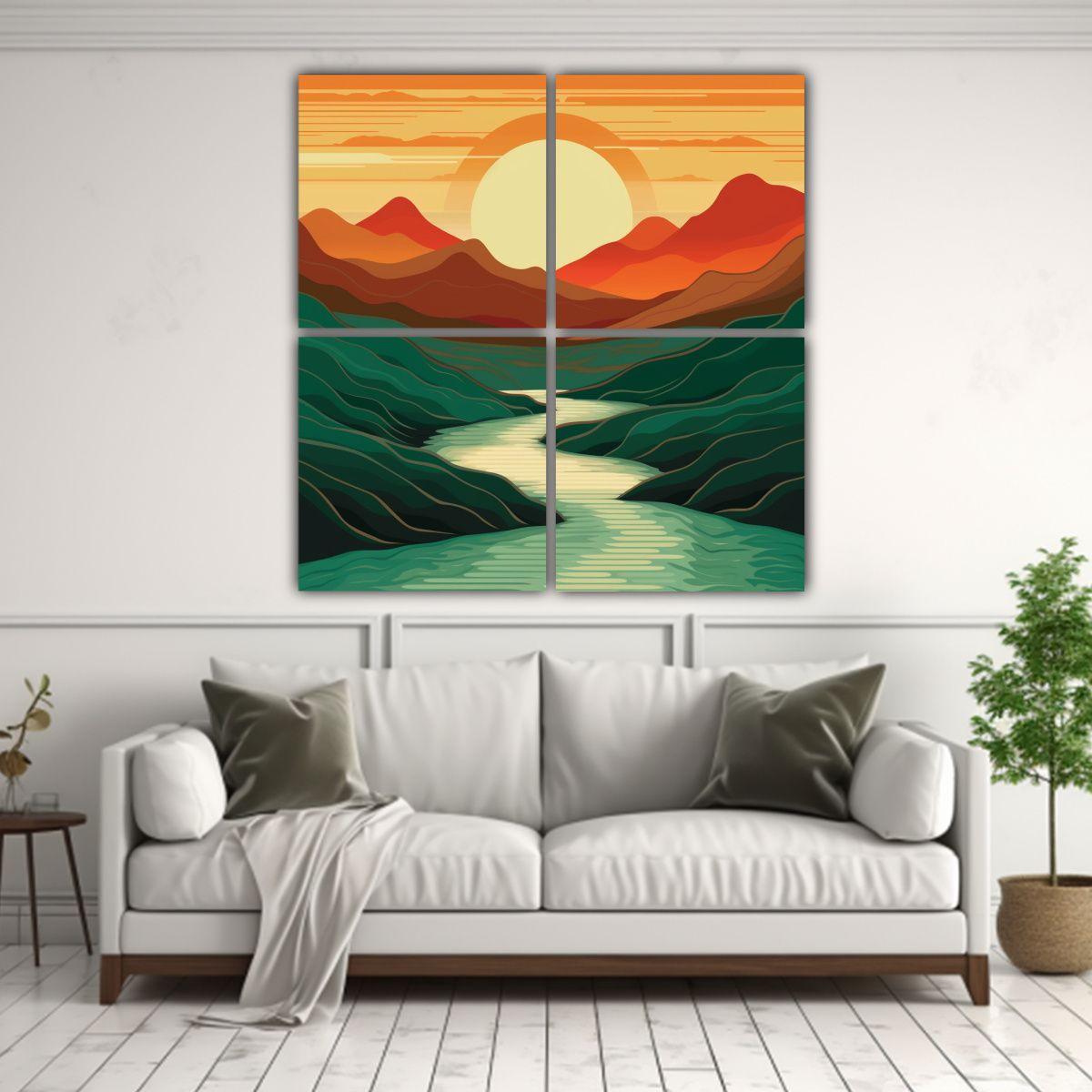 Pinturas Decorativas Retro De La Combinación De 80x80 Cm-2
