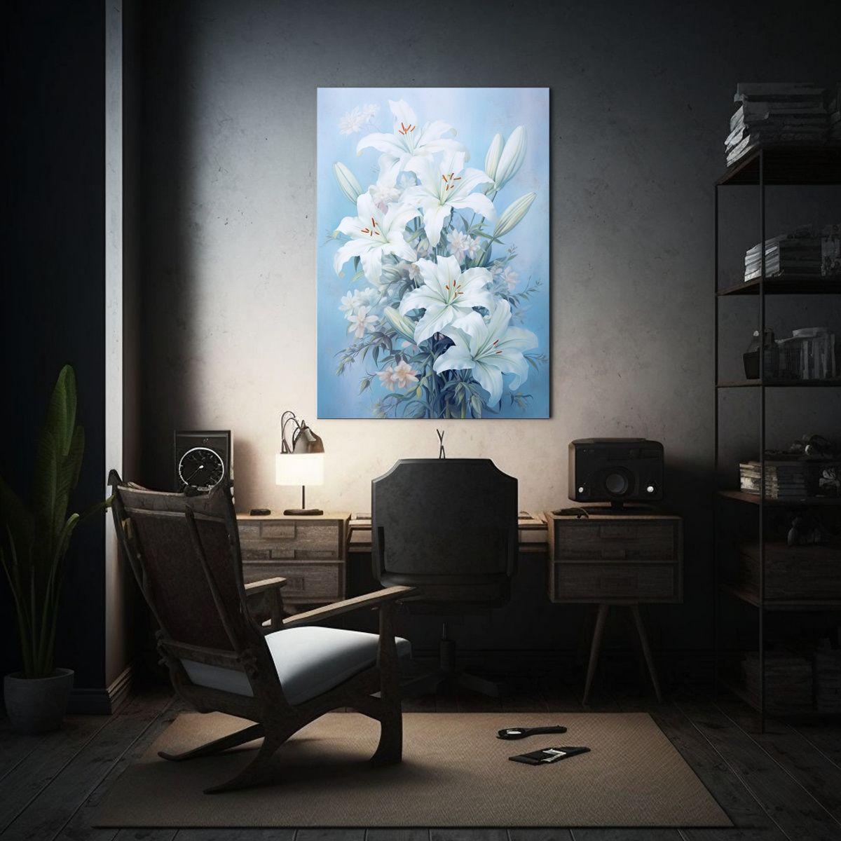 Tela En Bastidor Moderno De Flor Acuarela 20x30cm-2