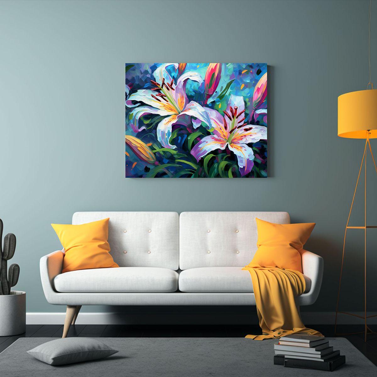 Pintura Decorativa Arte Forma Escenario Estilo Lily Pulitzer 90x60cm-2