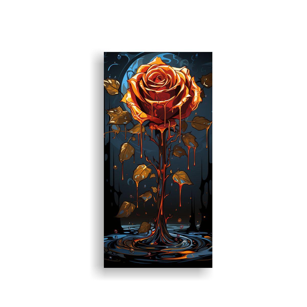 Cuadro De Cocina: Rosa Fundida En Lienzo Estilo 50x100cm-0