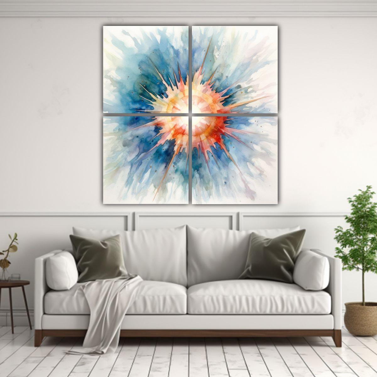 Pinturas Decorativas De 4 Composiciones 200x200 Cm-2