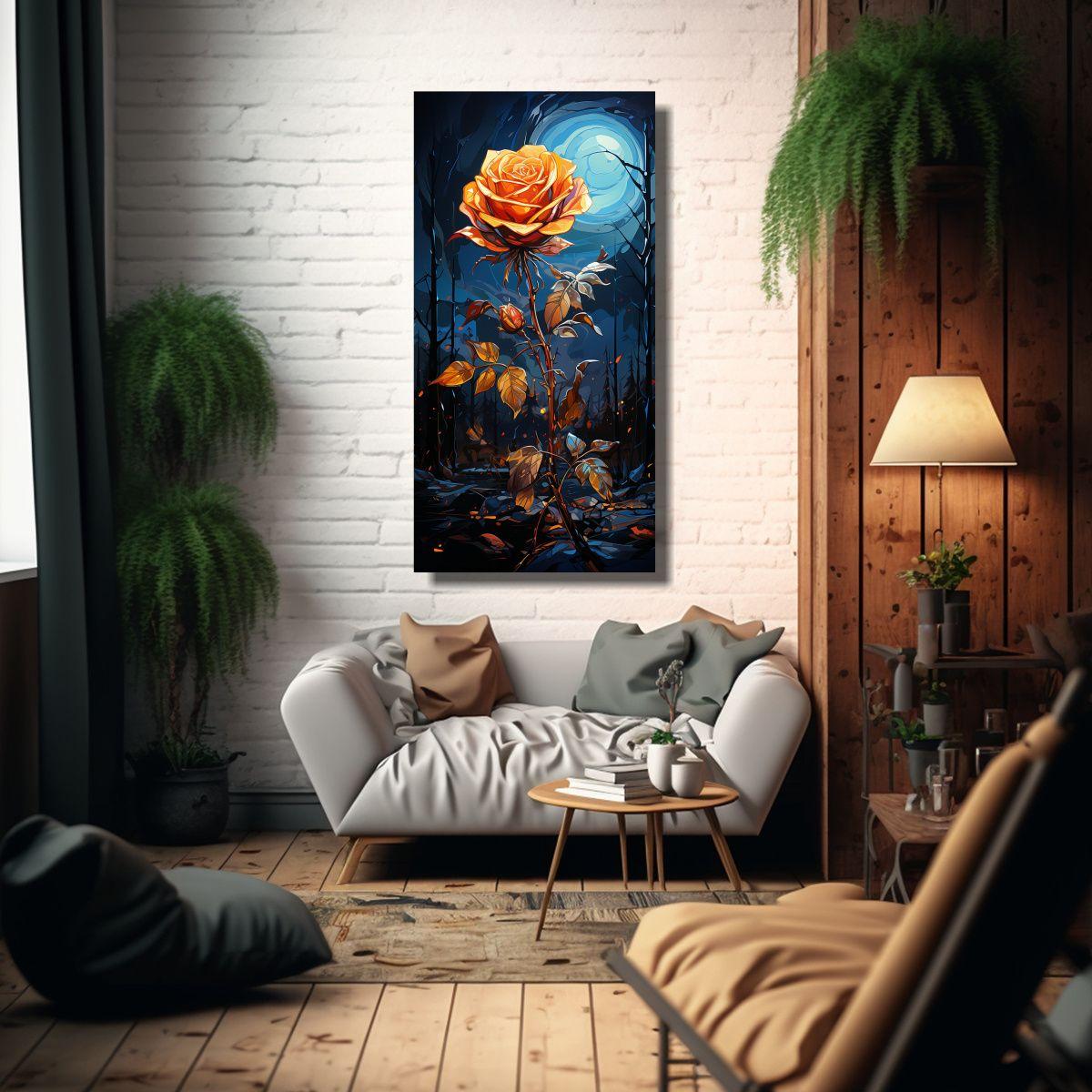 Tela En Bastidor Arte Visual Riqueza Tonos Estilo 20x40cm-2