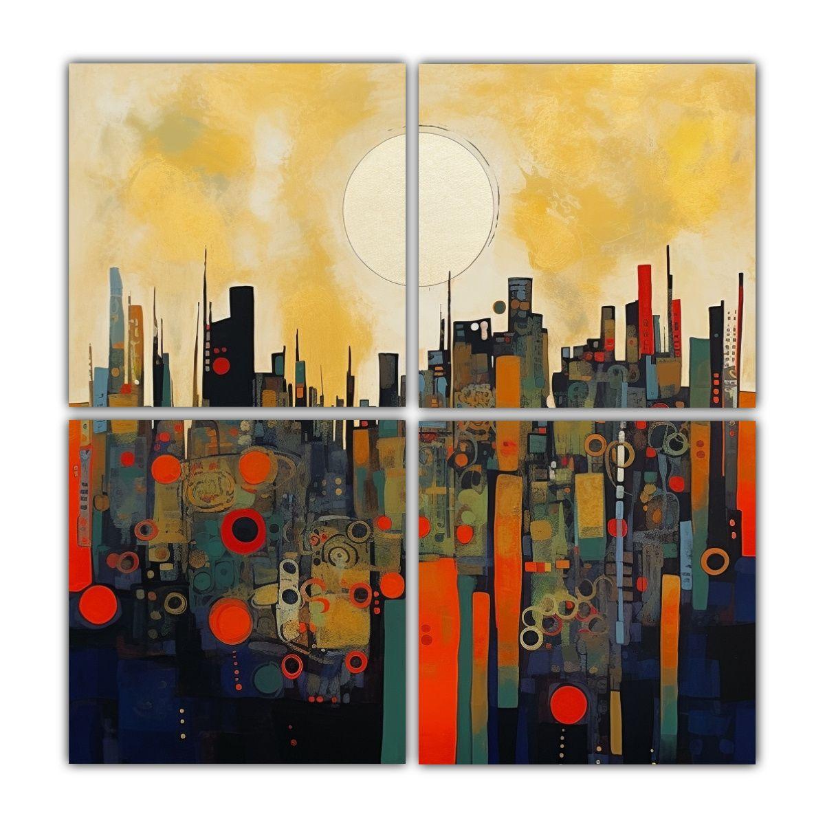 Cuatro Composición Inspirador Exposición Arte 120x120 Cm-0