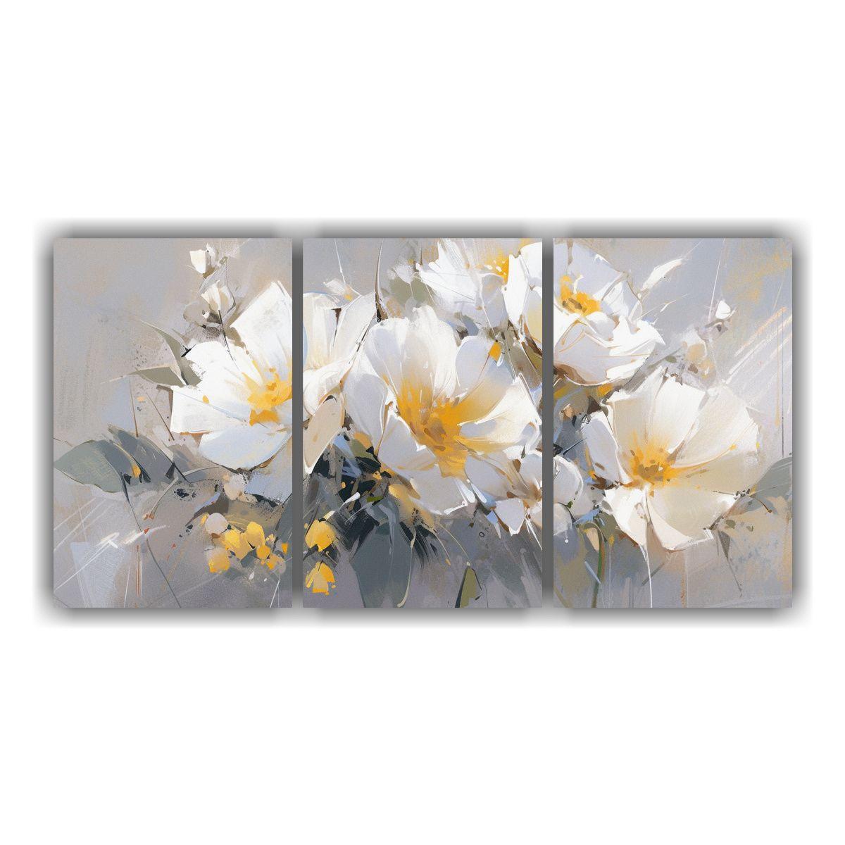 Arte De Pared Creativa Impacto Visual Flores 60x30 Cm-0
