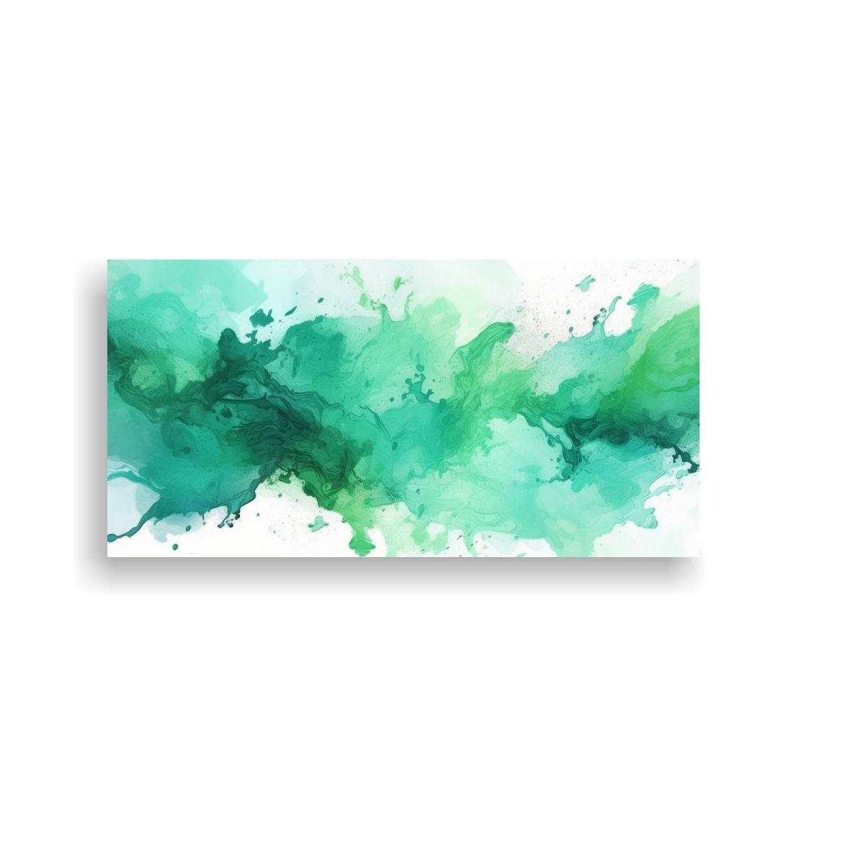 Lienzo De Tela Barato: Acuarela Verde Aguamarina 120x60cm-0