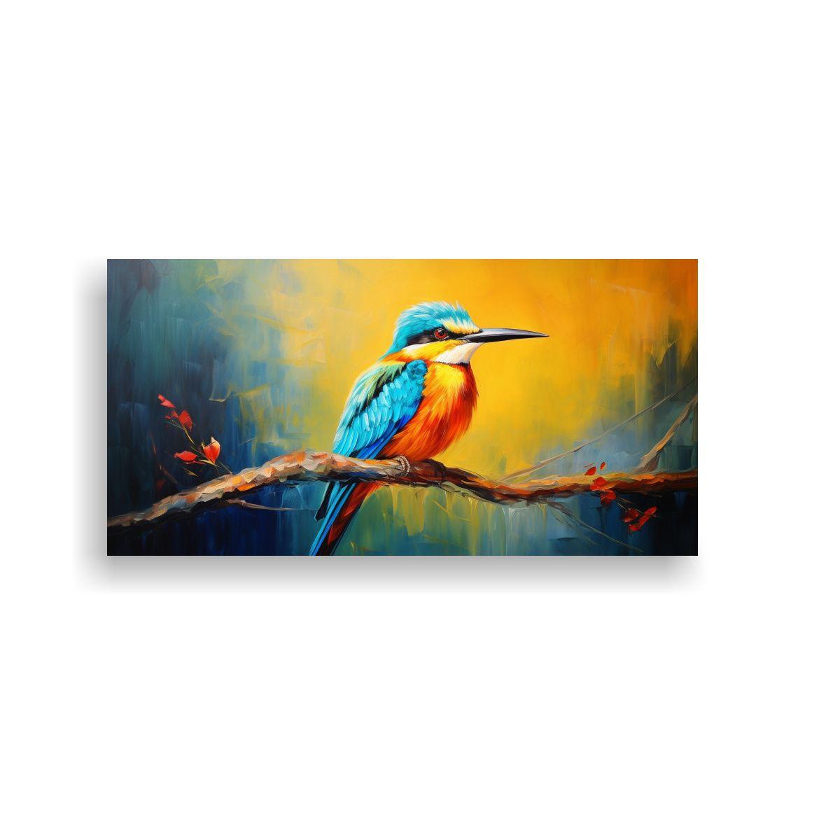 Pintura Al Estilo óleo Inspiradora De Un Pájaro  100x50cm-0