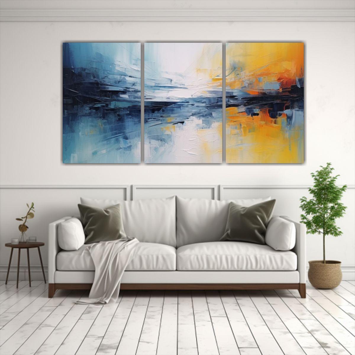 Set 2 Cuadros Estilo Abstracto Estética 150x75 Cm-2