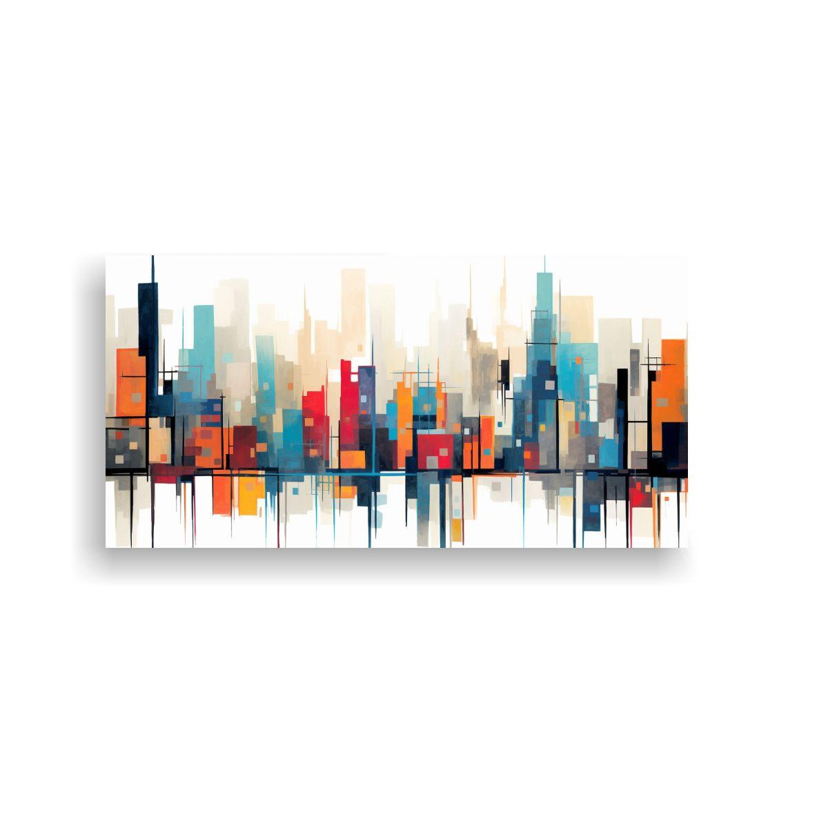 Cuadros Modernos Abstractos De Paisajes Urbanos 160x80 Cm-0