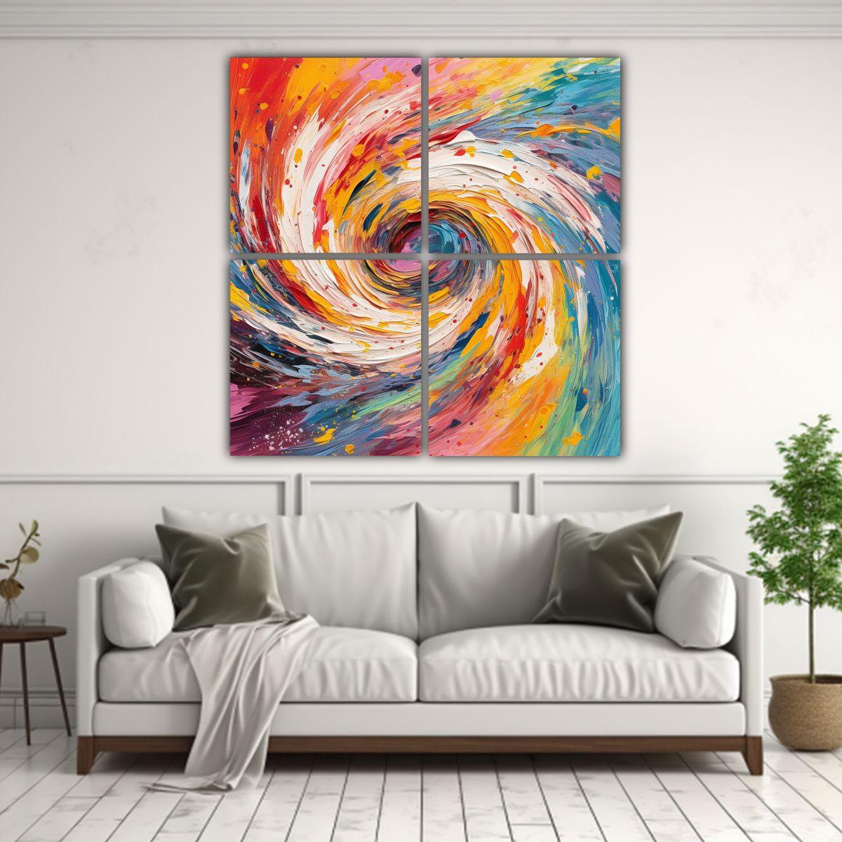 Pintura De Pared Decorativa Espacio Concéntrico 60x60 Cm-2