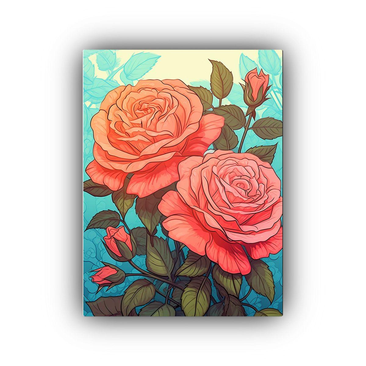 Cuadro Flores Naturaleza Viva Rosa Pink Cuadro De 40x50 Cm-0