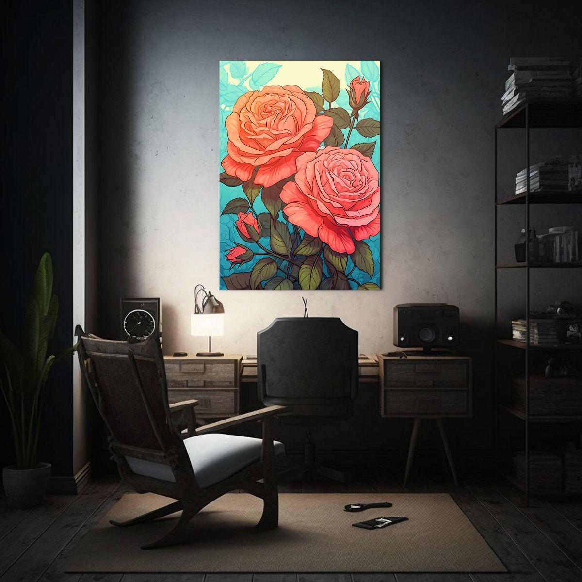 Cuadro Flores Naturaleza Viva Rosa Pink Cuadro De 40x50 Cm-2