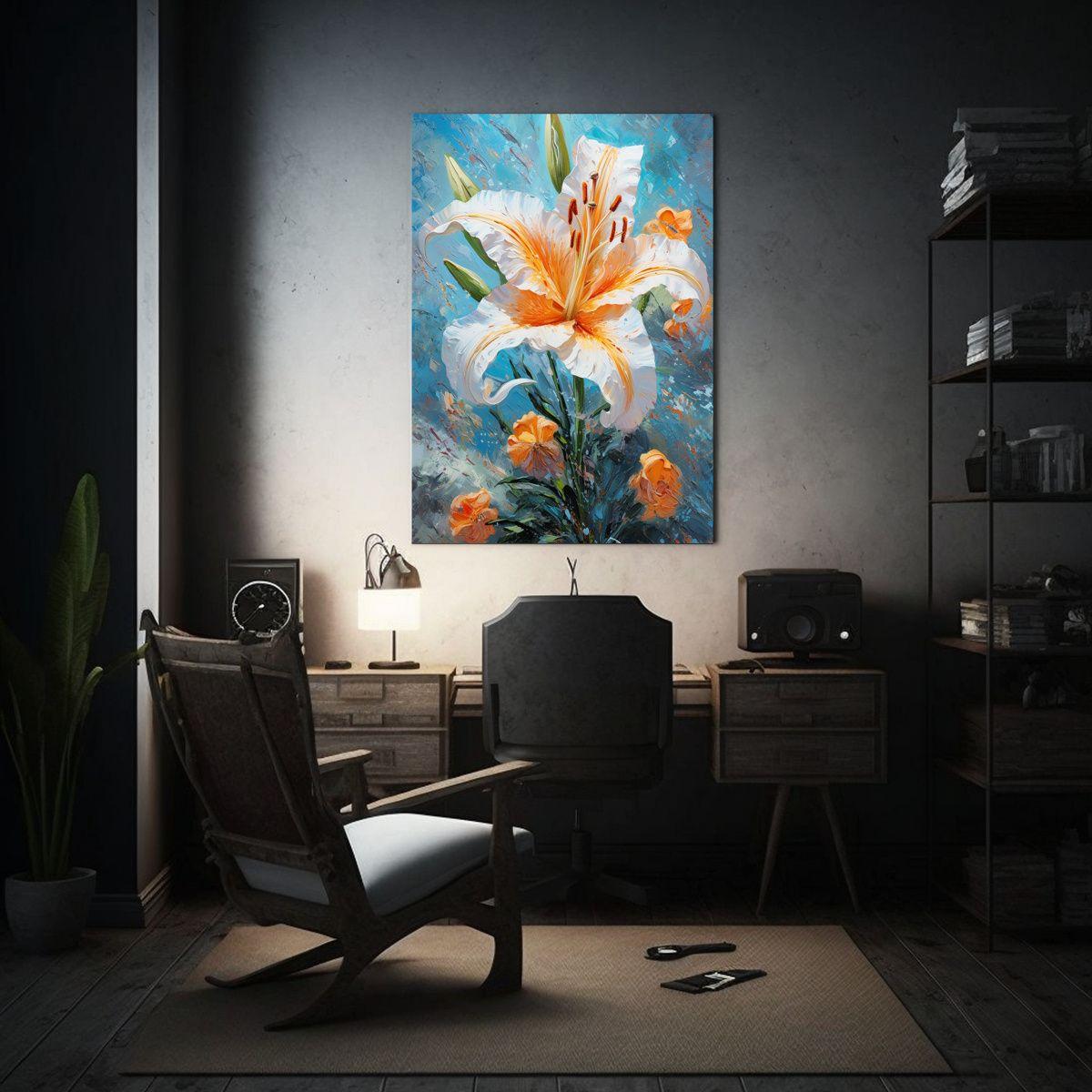 Pintura En Bastidor Con Diseño De Lirio Colorido 50x65cm-2