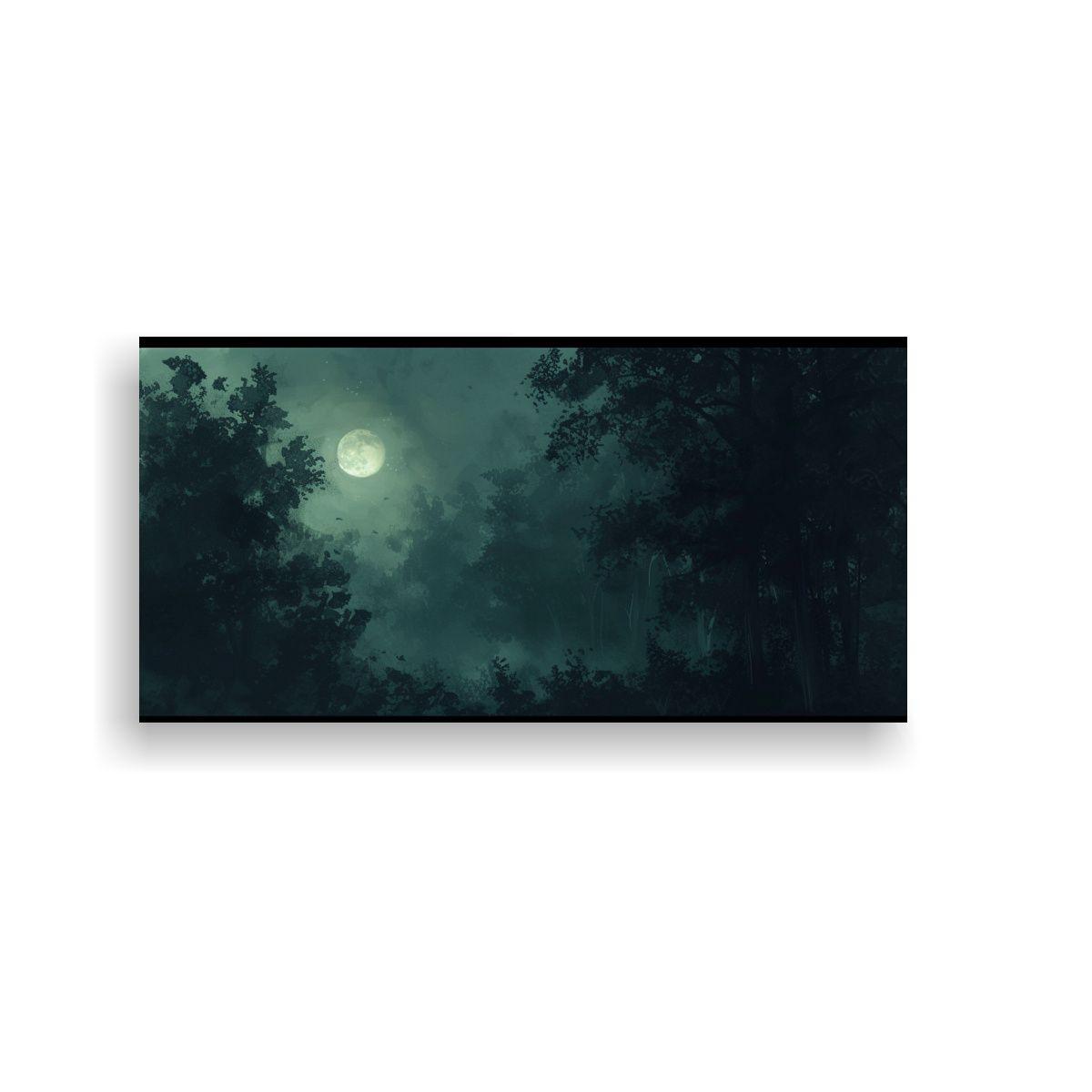 Pintura Digital De Bosque Nocturno En Tela Para 160x80cm-0