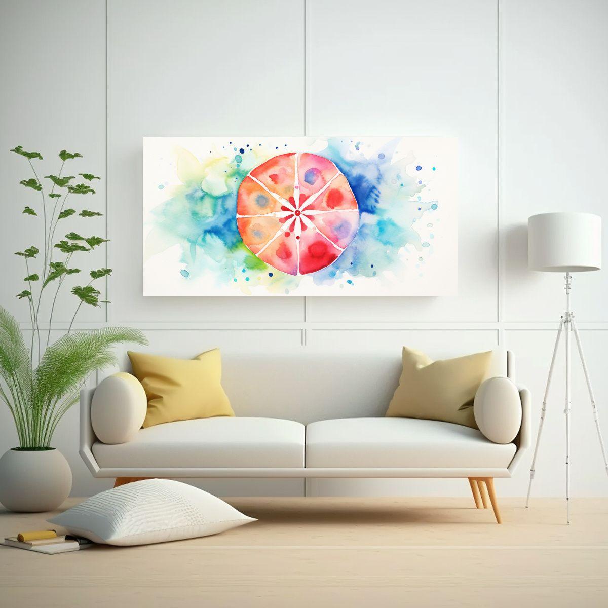 Pintura Acuarela Fantasía Movimiento Sand Dollar 60x30cm-2