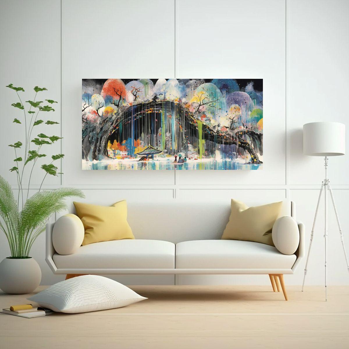 Pintura Tela Estilo Galería Por Wu Guanzhong, 60x30cm-2