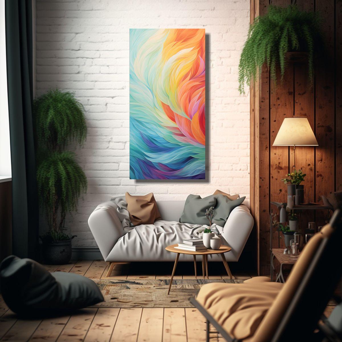 Pintura De Arte De Pared Dibujo Colores Vibrante 50x100cm-2