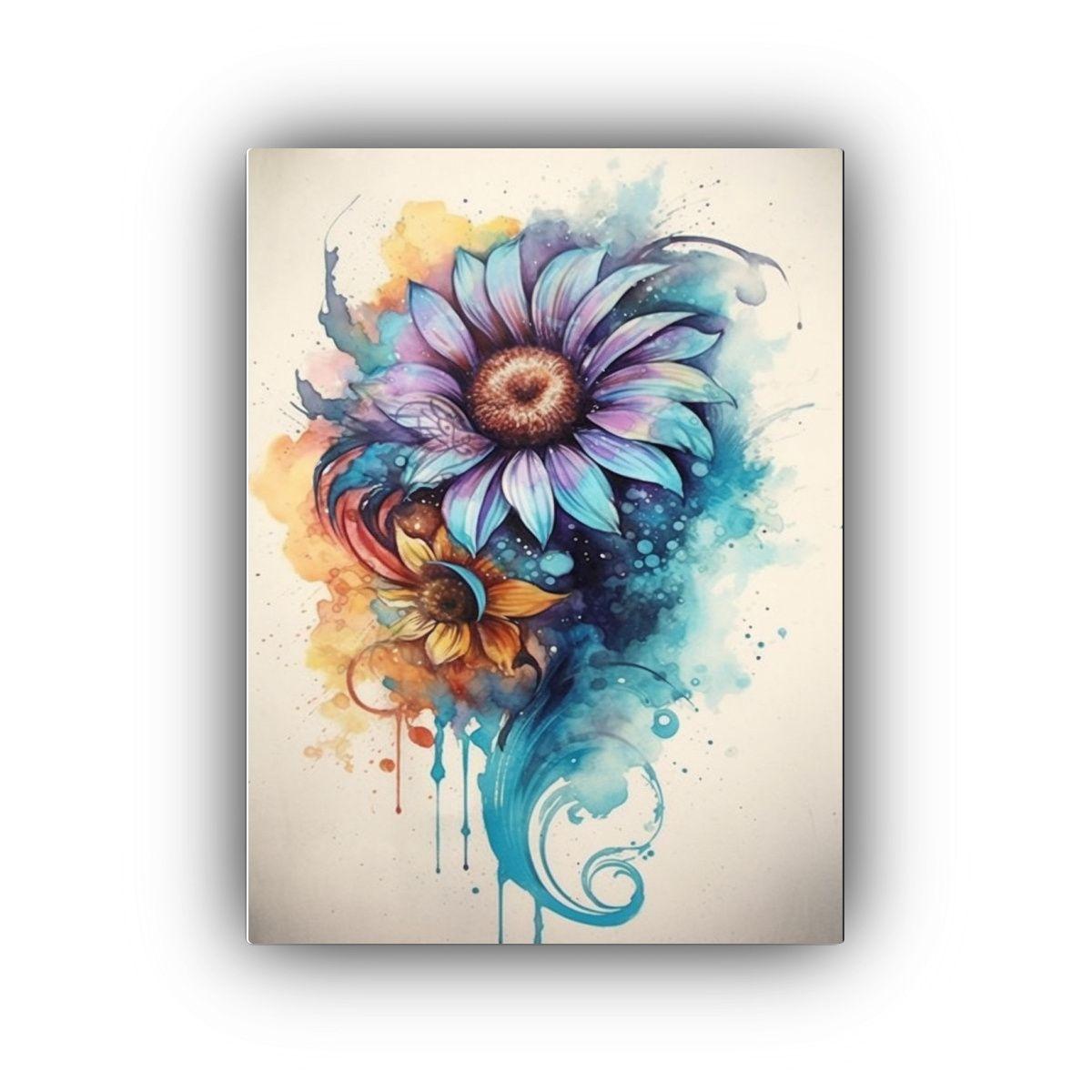 Tela En Bastidor Hermoso Con Flores Inspiradoras 60x90cm-0