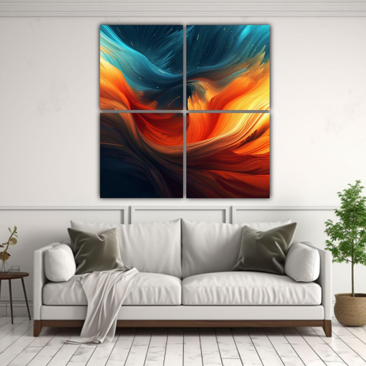 Cuatro Telas En Bastidor Modernos Pop Art 180x180 Cm-2