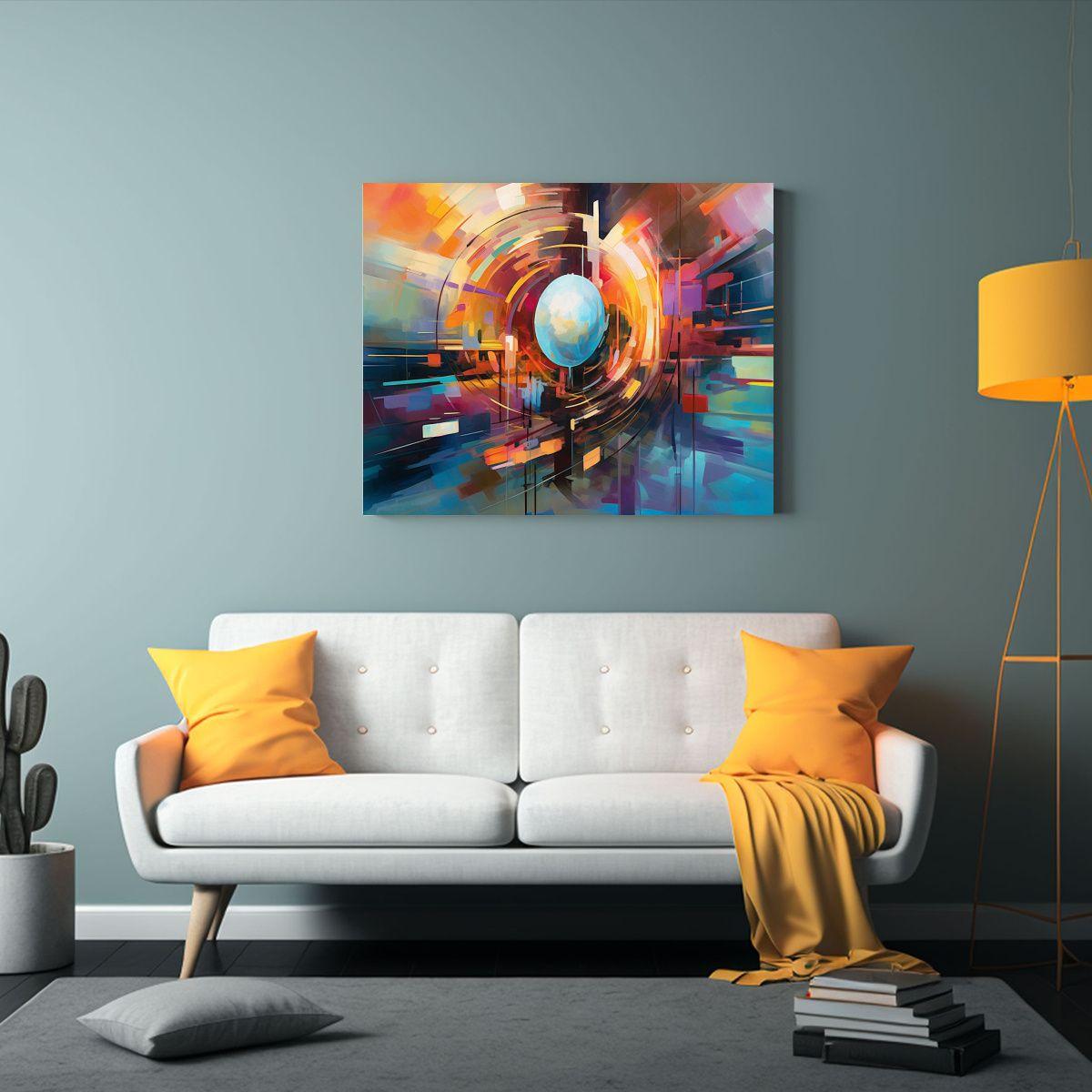 Cuadro Dibujo Abstracto UltraModerno: Explorando La Converge 120x80cm-2