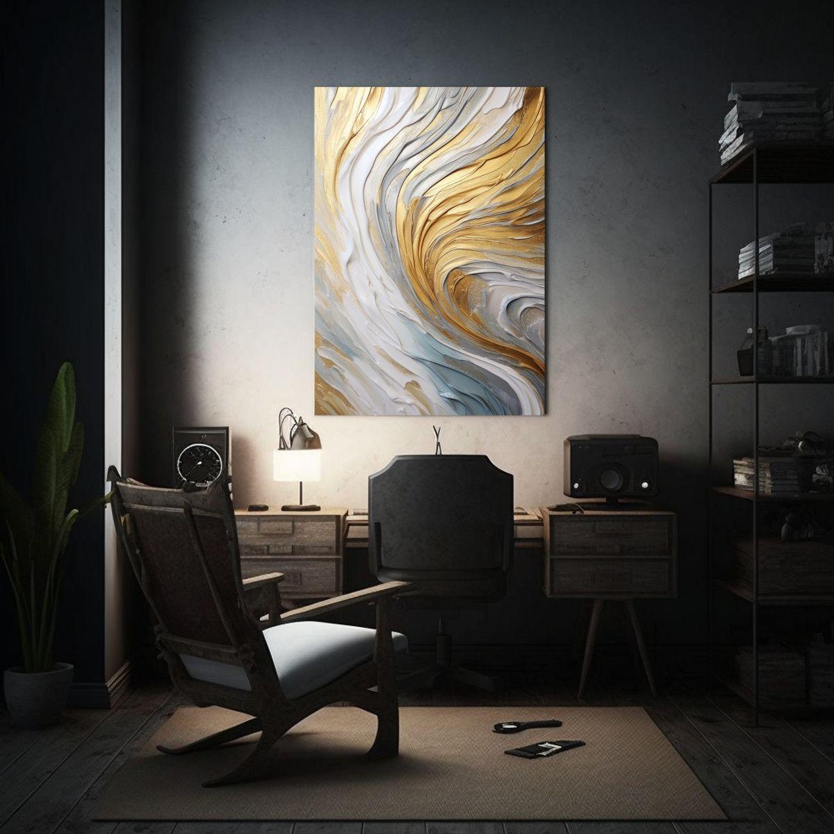 Pintura De Lujo: Composición Forma Época En Ondas Sonoras. 50x75cm-2