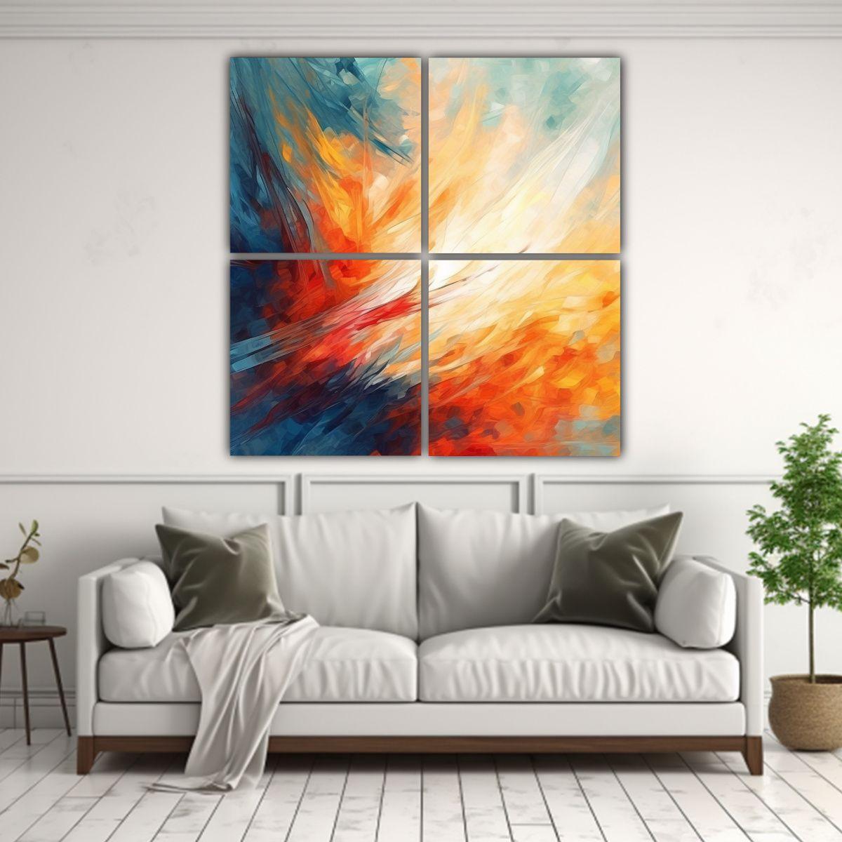 Cuadro Moderno De Arte Abstracto Con Fondo 200x200 Cm-2
