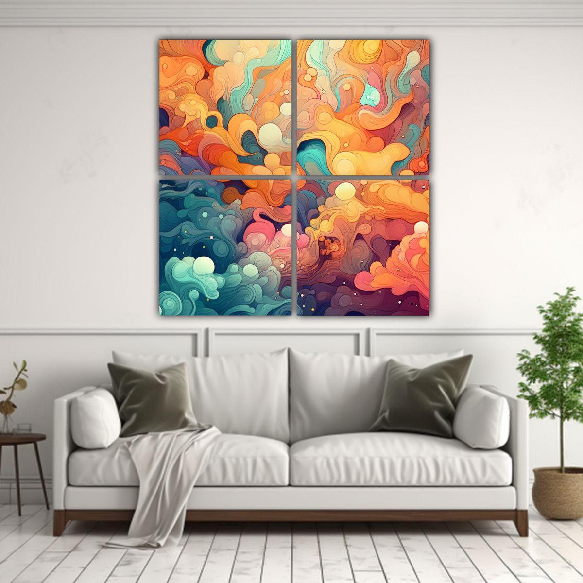 Pinturas Decorativas Con Temática De Patrones 80x80 Cm-2
