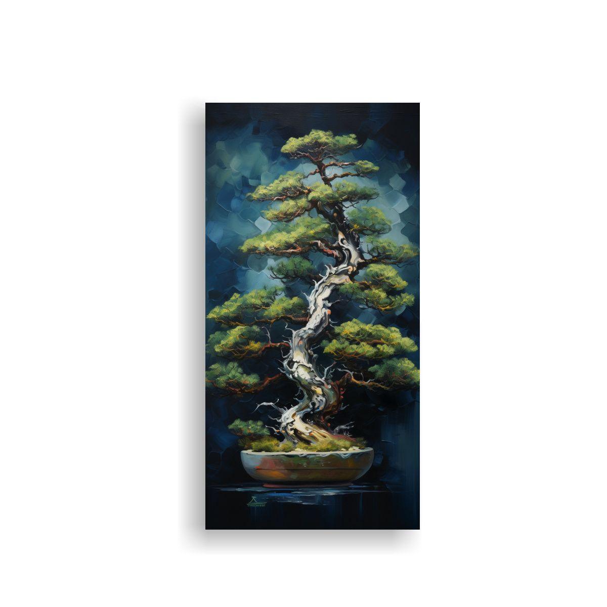 Arte De Pared Abstracto De Bonsái Spruce Tree 50x100cm-0
