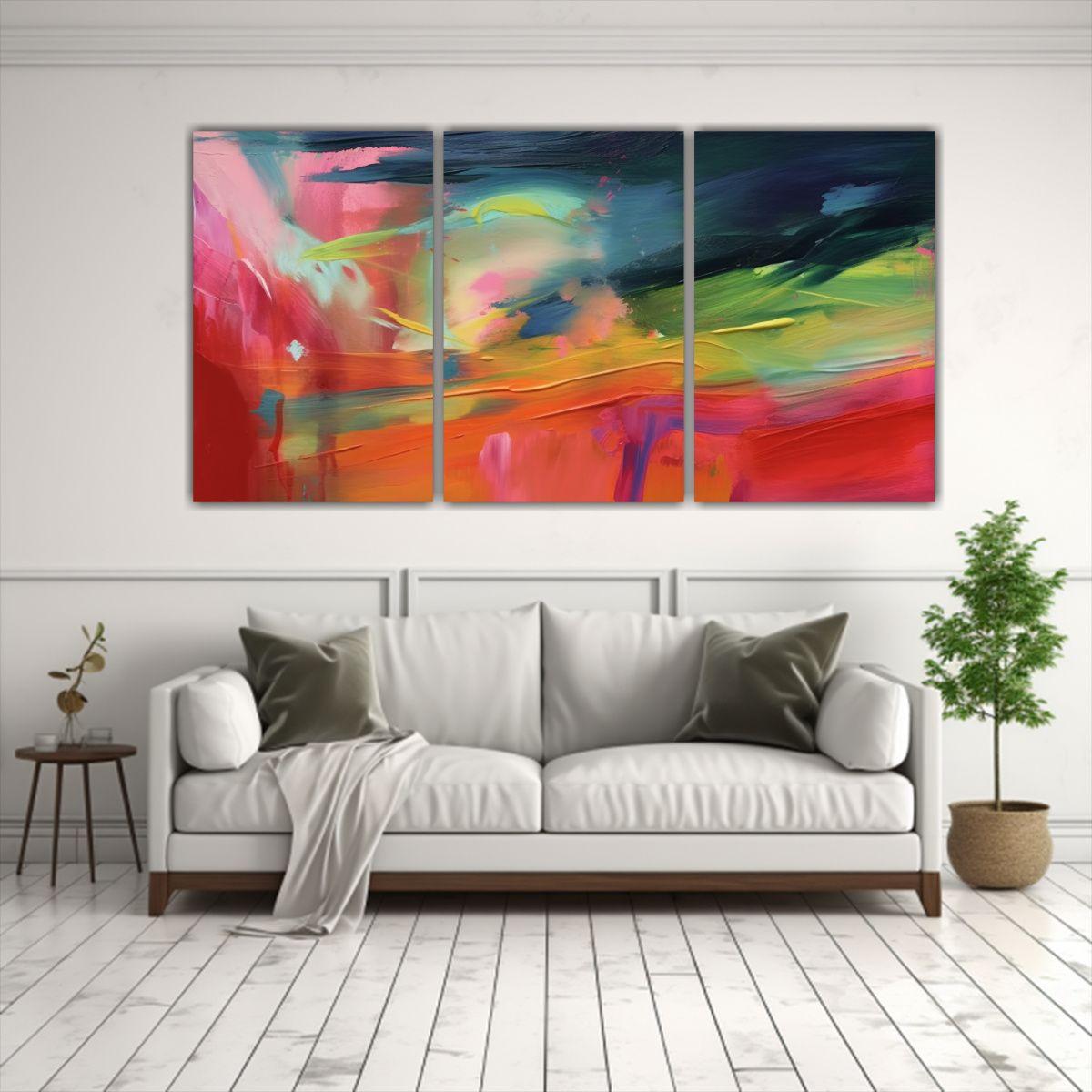Pinturas Decorativas Modernas Con Pinceladas 240x120 Cm-2