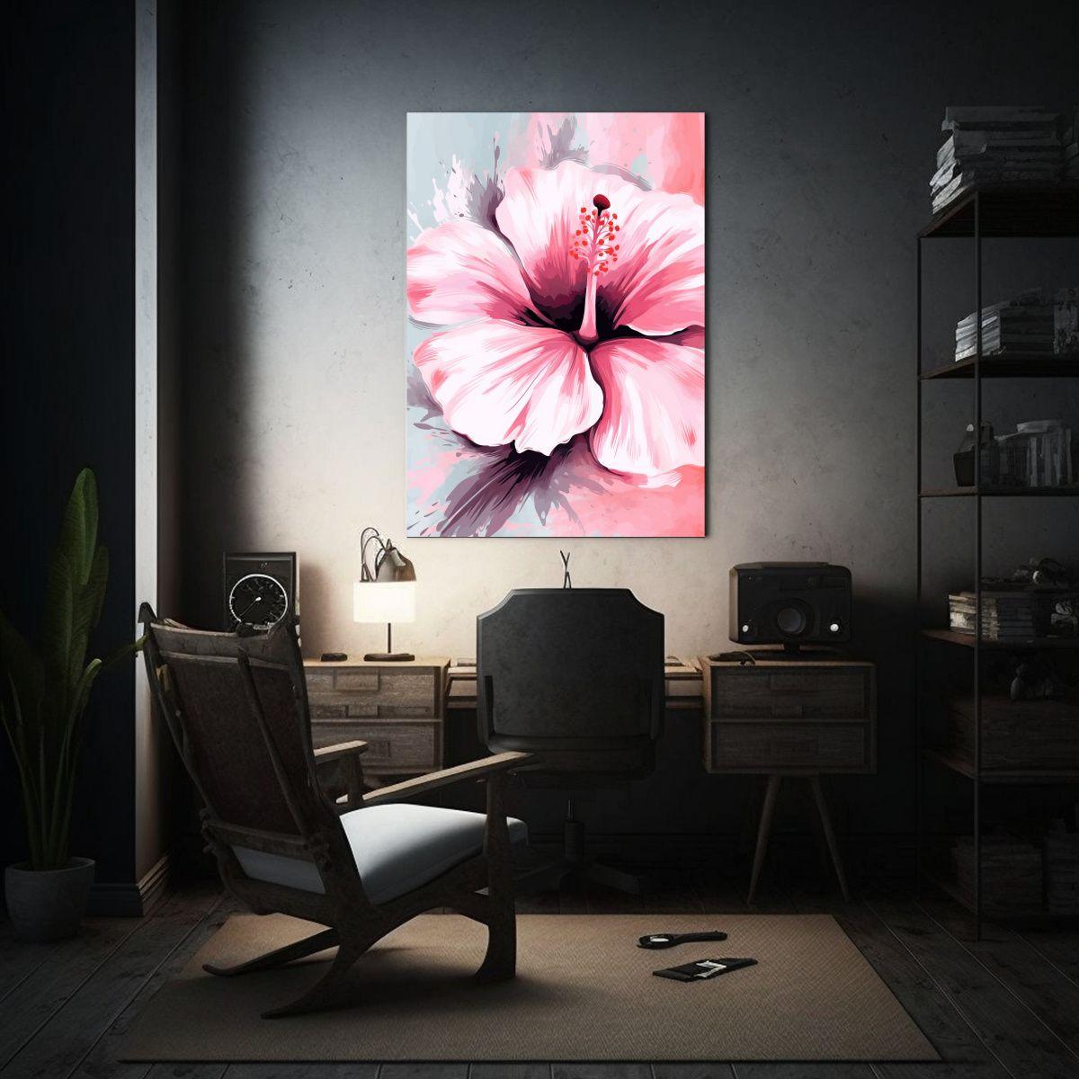 Cuadro Riograph Con Tonos Vibrantes De Hibisco 30x40cm-2