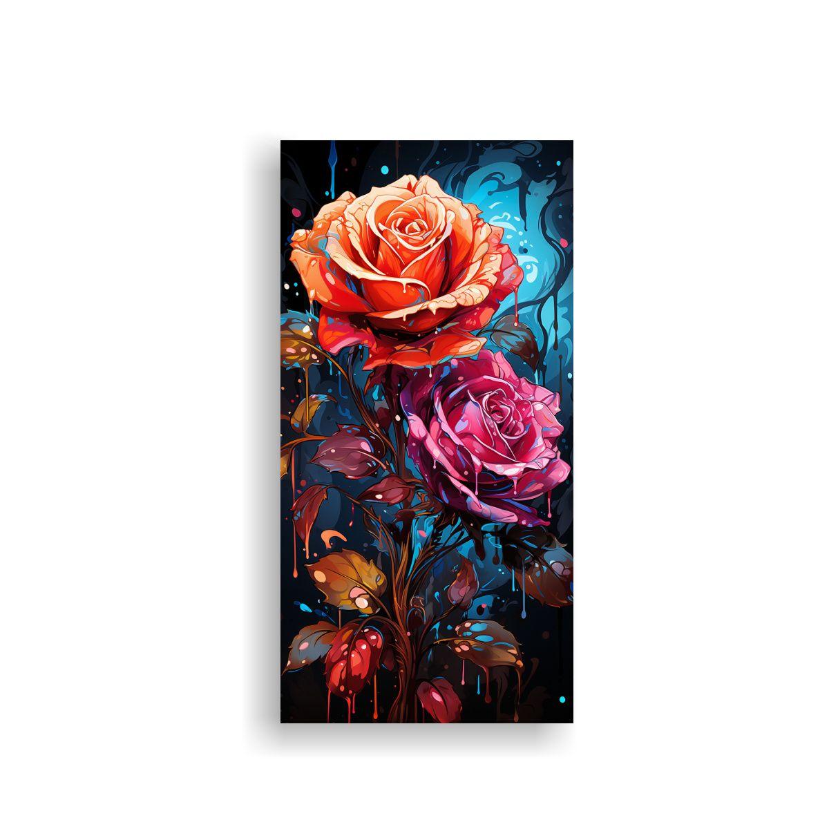 Cuadro Graffiti Estilo Rosa Con Colores 40x80cm-0